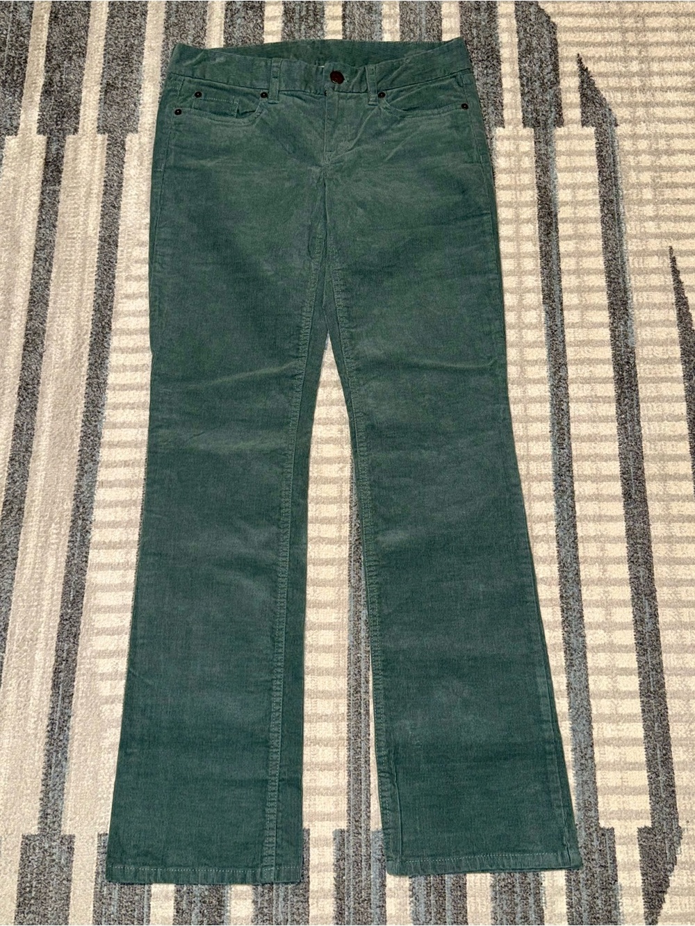 Vintage J. Crew Women’s Blue/Green Favorite Fit Corduroy Flare Jeans Size 28R